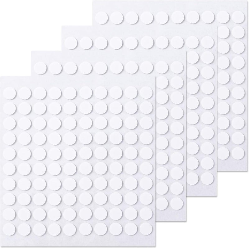 SmallCat 400 PCS Foam Discs Circle Stickers, 4 Sheet 3D Double-Sided Foam Adhesive Squares, Precut Foam Tapes for DIY Arts Crafts for Halloween Christmas - 0.39" - Image 1